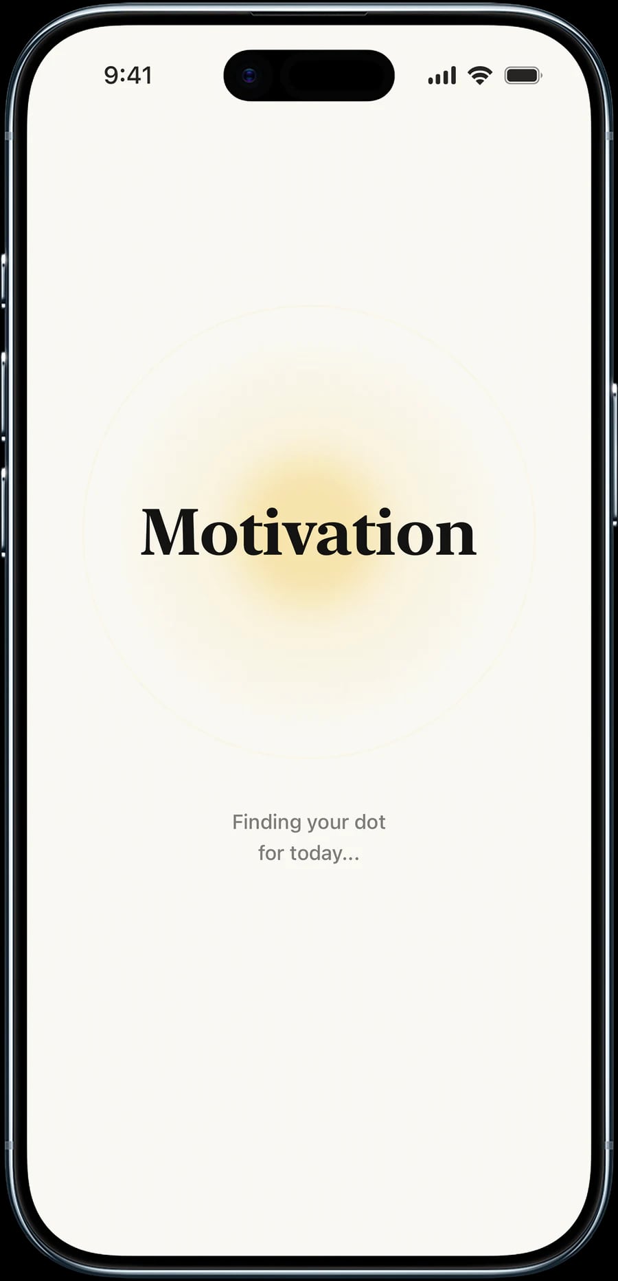 Motivation quote reveal in the DotQuot iPhone app